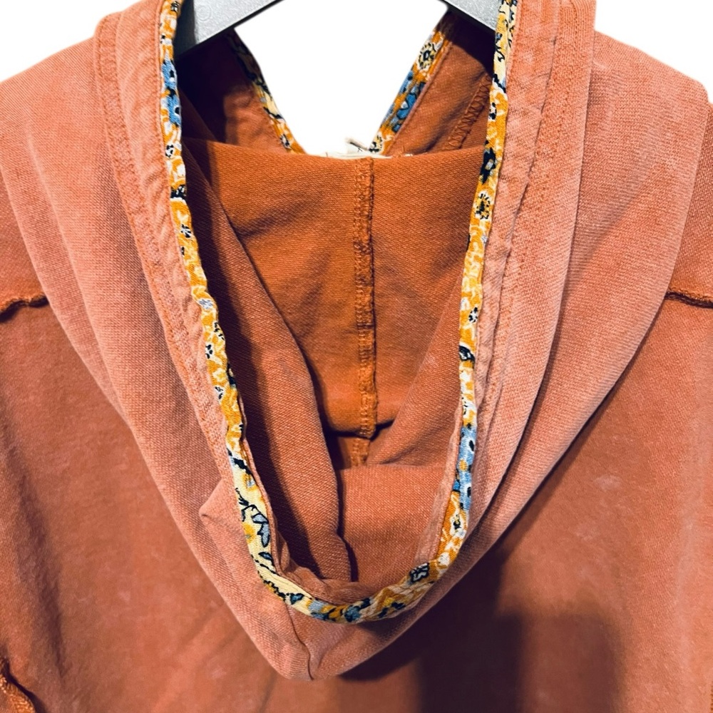 Easel Washed Patchwork Hoodie Boho Pullover Size … - image 6